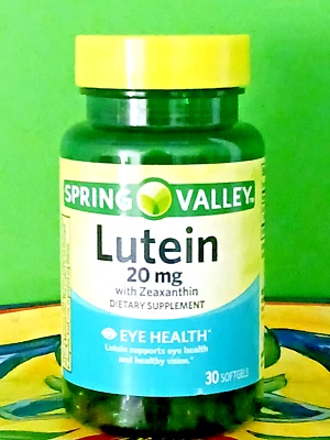 SPRING VALLEY LUTEIN W/ ZEAXANTHIN 20mg * 30 SOFTGEL CAPSULES * EXP 03/26 * NEW - Image 1 of 4