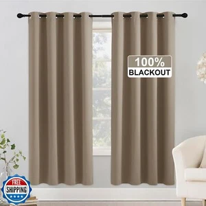RYB HOME 72 Inches 100% Blackout Curtains for Bedroom, Thermal Insulated Room - Picture 1 of 5