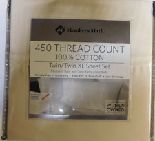 Members Mark 450 TC 100% Cotton Twin/Twin XL 3 Pc Sheet Set-Ivory