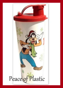 Tupperware Becher 16 Unzen Flip Top Dichtung Goofy and Donald Holiday Cheers Weihnachten - Bild 1 von 2