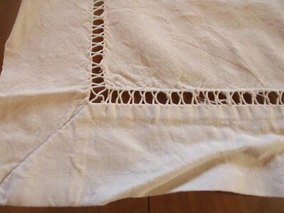 Drap N°123 ancien en lin avec un jour 204 X 280 Cm   - Photo 1/4