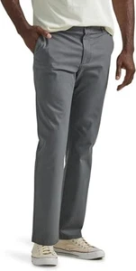NWT Lee Men's Extreme Motion Flat Front Slim Straight Pant - Gray - 33X32 - Picture 1 of 4