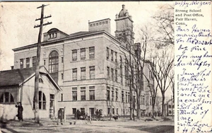 FAIR HAVEN, CONNECTICUT - ESCUELA FUERTE Y OFICINA DE CORREOS - POSTAL TRASERA INDIVISA - Imagen 1 de 2