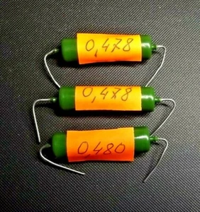 MATCHED TRIO Capacitors K42Y-2 0.47µF +/-10% 160V (real capacity 0.478, 0.480μF) - Picture 1 of 4