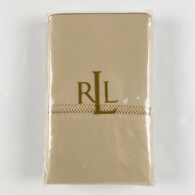 Lauren Ralph Lauren Regent Sateen Two Standard Pillowcases Almond 600TC - Image 1 of 4
