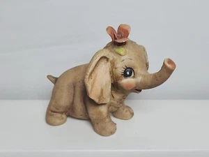 Vtg Korea Baby Elephant Porcelain Figurine Anthropomorphic 3" H x 4" L  - Picture 1 of 10