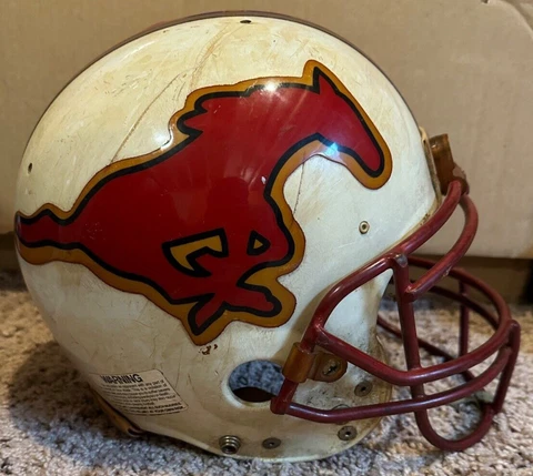 Vintage Riddell SMU Mustangs Game Used Football Helmet Cover
