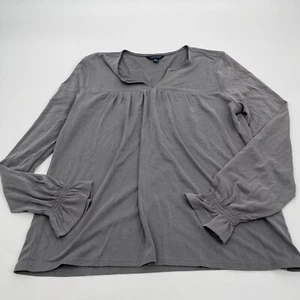 Lucky Brand Womens Top Small Gray Casual Pullover Preppy Boho Lightweight Knit - Picture 1 of 11