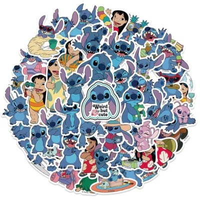 +50 Pcs Disney Cute Lilo And Stitch Stickers Car Skateboard Luggage Suitcase NEW - Image 1 of 4