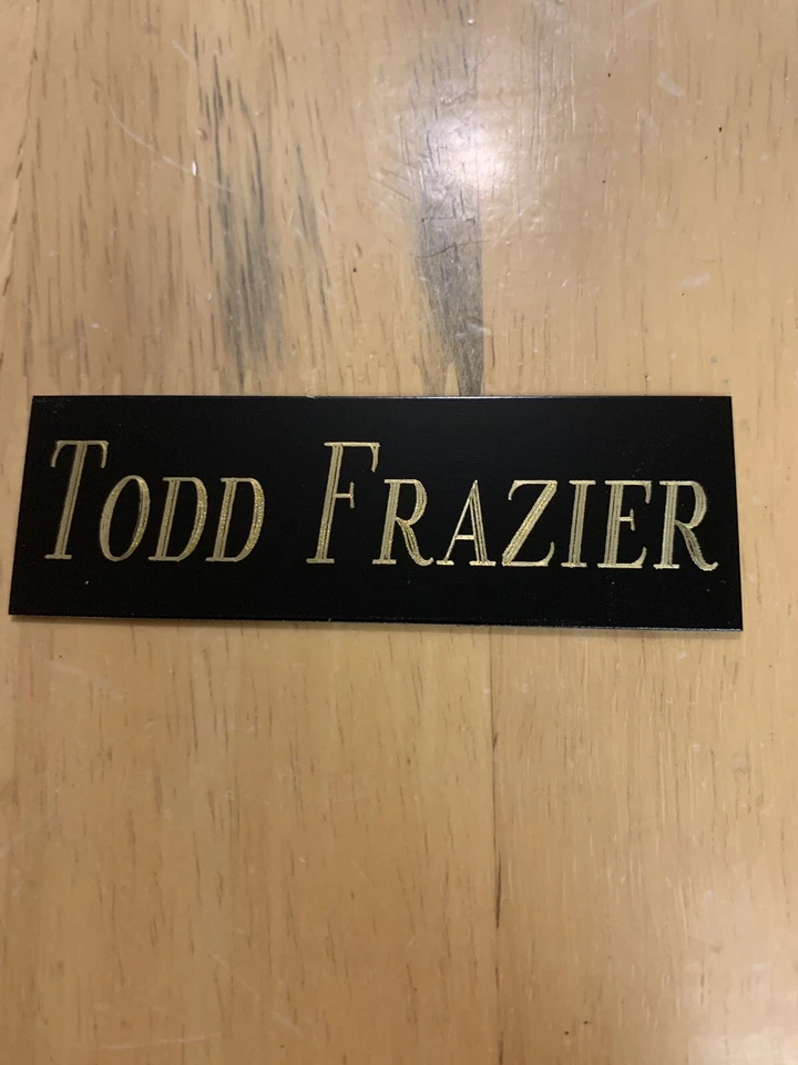 Todd Frazier NAMEPLATE FOR AUTOGRAPH BAT-BASEBALL-JERSEY-PHOTO 1”x3” - Image 1 of 1