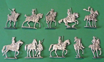 Plats d'étain - Zinnfiguren - Flat Tin : 10 cavaliers prussiens ancien régime - Photo 1/2