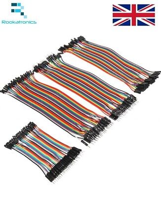 10/20/40 Pcs Breadboard Dupont Jump Wire M-M/M-F/F-F 10/20cm Jumper Cable Lead • 2.49£