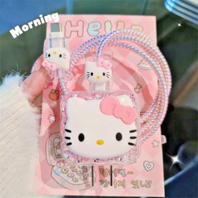 Hello Kitty Charger Data Cable Case Protector and Winding Kit for Apple Adapter - Image 1 of 4