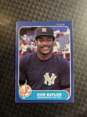 Don Baylor #99 1986 Fleer New York Yankees - Image 1 of 2