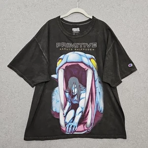 Camiseta Primitive Naruto Shippuden Champion Colaboración Talla L Lavada Negra Gráfica - Imagen 1 de 9