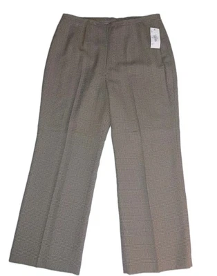 Le костюм коричневый клетку полностью с подкладкой платье брюки женщин стороны молнии размер 18 - Изображение 1 из 4