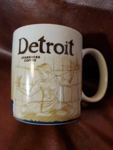DETROIT Starbucks Collector Series 16oz Coffee Mug Cups 2010 VG - Picture 1 of 4
