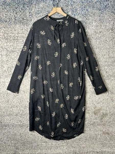 Vince Dress Womens Large Floral Long Sleeve Knee Length Tie Neck Lightweight - Picture 1 of 6