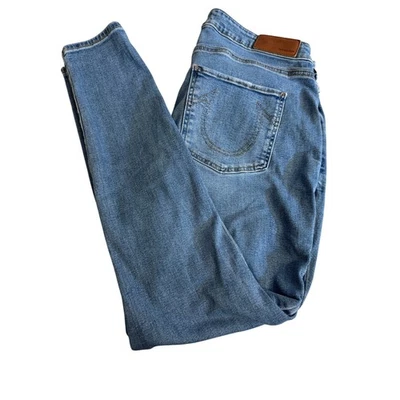 True Religion Jeans Jennie Curvy Destroy Unseen light wash distressed Sz 34W  - Image 1 of 4