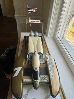 Vintage 90's Rare TYCO RC 9.6v TWIN TURBO HYDROPLANE Speed Boat - Image 1 of 4