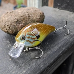 Lookout Lures Custom Painted 2.5 Squarebill Crankbait - Pumpkinseed - Picture 1 of 4