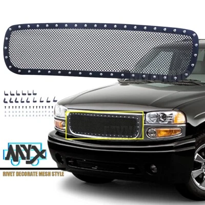 Fits 2001-2006 GMC Yukon/Denali 2002-2006 Sierra Denali Rivet Mesh Grill Grille - Image 1 of 4