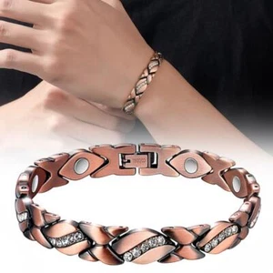 Women Pure Copper-Magnetic Bracelet For Arthritis Carpal Cuff Healing S2F2 - Picture 1 of 12
