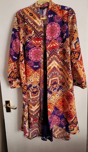 Christopher Fink multicoloured lightweight Duster Cardigan Jacket Size L - Picture 1 of 10