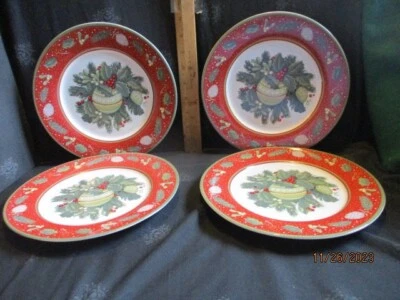 Gibson "Ramas de Acebo" Platos de Ensalada (Juego de 4) Vacaciones de Navidad 9 1/8" Foto 1 de 4