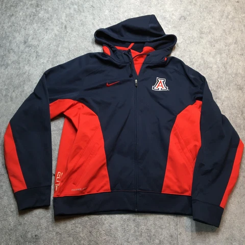 Nike Arizona Wildcats Elite Hoodie Mens XL Red Blue Basketball Full Zip Logo Cover