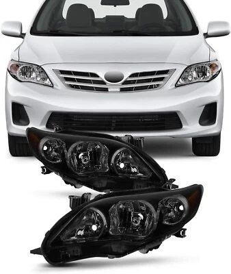 Faros faros delanteros para Toyota Corolla 2011 2012 2013 carcasa negra Foto 1 de 4