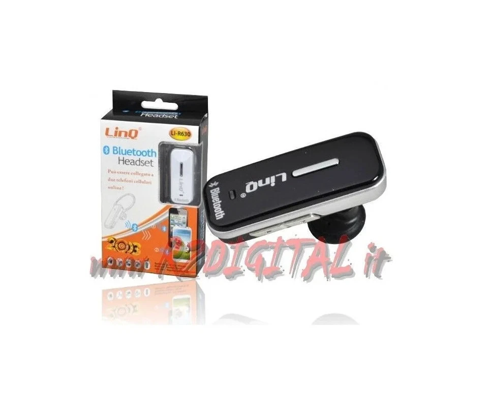 Aglow.it Linq Auricolare HSP HFP Bluetooth R630, UNIVERSALE RICARICABILE NERO BI - Immagine 1 di 1