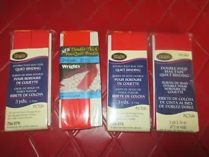 LOT Of Four REDS Cotton/Polyester 1" DOUBLE FOLD BIAS TAPE - #C7 - Picture 1 of 2