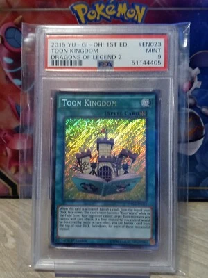 Yugioh - Toon Kingdom DRL2-EN023 1st Secret PSA 9 MINT - Image 1 of 2