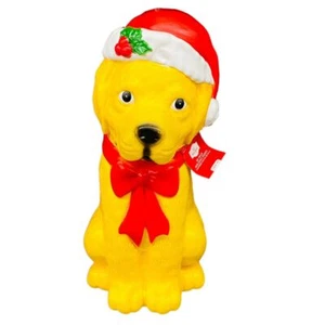 Holiday Time Christmas 24" Holiday Puppy Santa Hat Blow Mold Light Up Decoration - Picture 1 of 3
