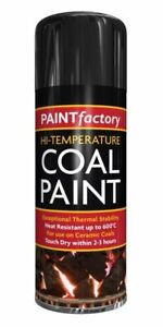 1x Heat Resistant Hight Temperature Coal Spray Paint Gas Fire 600°C Black 400ml