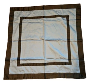 Restoration Hardware Framed Blue Brown Sateen Cotton Euro Pillow Shams Set of 3 - Picture 1 of 4