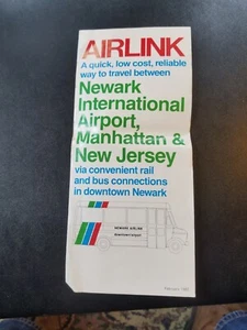 Ferrocarril y autobús Airlink Newark 1982 aeropuerto de Manhattan y Nueva Jersey folleto - Imagen 1 de 4