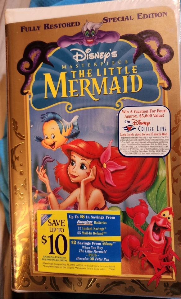 Walt Disney The Little Mermaid Masterpiece Special Edition NIP BONUS VIDEO  - Image 1 of 2