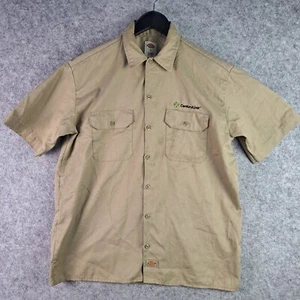 Dickies Shirt Mens Large Beige Button Up Short Sleeve Collared Workwear 7201 - Bild 1 von 15