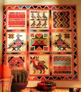 Cross Stitch Pattern CARIBBEAN SAMPLER Vintage Symbols Bird Colorful 95x95 - Picture 1 of 9