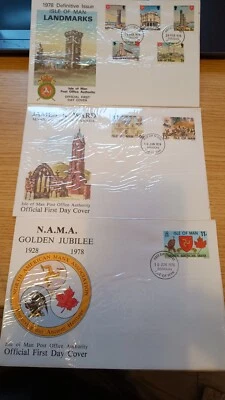 GB 1978 Isle of Man 3 X FDCs , No address in original Protective covers  - Image 1 of 4