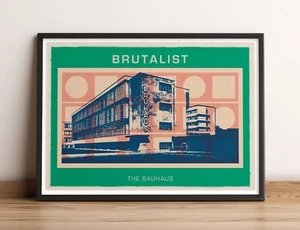 Póster impreso artístico de 15 arquitectura brutalista La Escuela Bauhaus Weimar Alemania - Imagen 1 de 1