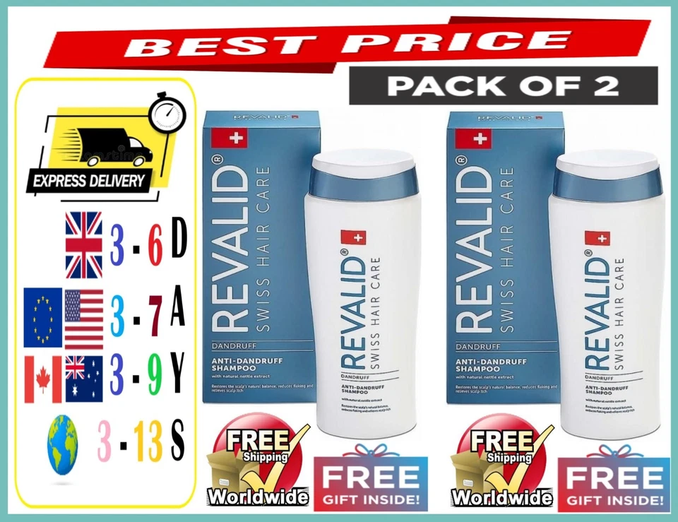 Revalid Anti-Schuppen Shampoo 250ml x 2 - KOSTENLOSES GESCHENK & VERSAND WELTWEIT - Bild 1 von 1