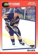 1991-92 Score Canadian Bilingual Blues Hockey Card #40 Scott Stevens