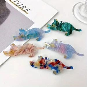 Clip per capelli gatto cartoni animati - Impugnature intrecciate acetato sfumate accessori per capelli donna 1 pz - Foto 1 di 25