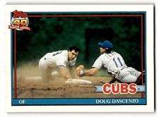 1991 Topps #437 Doug Dascenzo    Chicago Cubs Baseball Cards  ID:53042