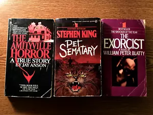 3 Classic Horror Books The Amityville Horror, The Exorcist, and Pet Sematary - Picture 1 of 5