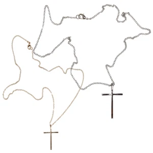 Urban Classics Big Basic Cross Necklace Chain Link Chain Alloy Cross - Picture 1 of 9