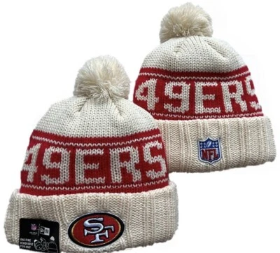 San Francisco 49ers Beanie Hat Cap White New Era Off White Cream Kittle Bosa red